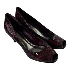BCBGirls Elegant Burgundy Peep-Toe Heels size 8 ½